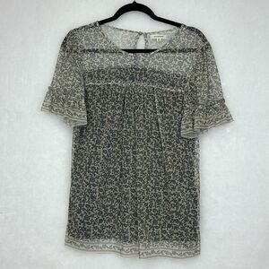 MAX STUDIO Short Sleeve Mesh Lace Knit Mesh Top Sz Medium